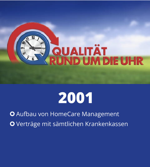 Aufbau von HomeCare Management Verträge mit sämtlichen Krankenkassen 2001