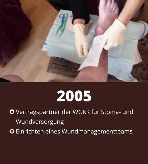 Vertragspartner der WGKK für Stoma- und Wundversorgung Einrichten eines Wundmanagementteams 2005